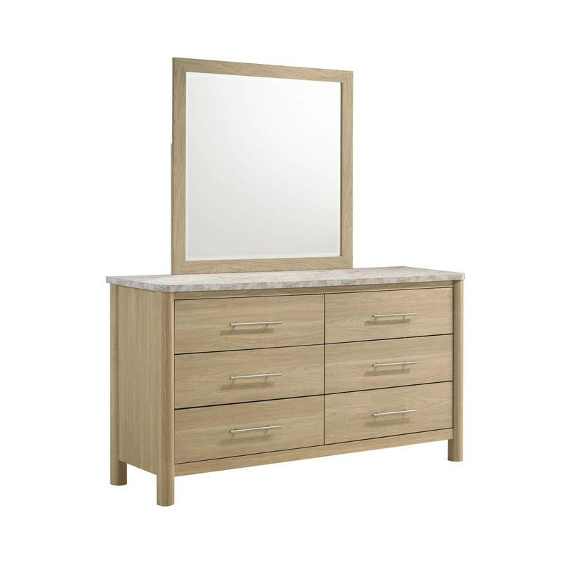 Jonas Dresser and Mirror Set in Natural