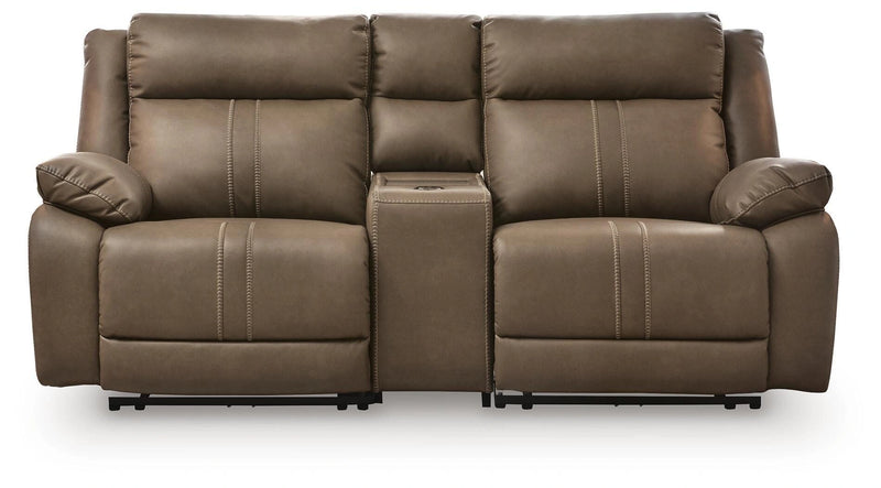 Max-Media Power Reclining Sectional Loveseat with Audio Console