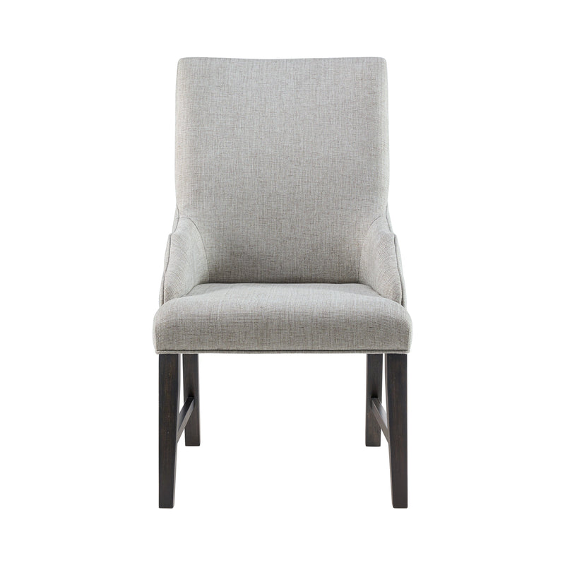 Montrose Dining Host Chair with Light Grey Fabric in Espresso (2 Per Carton)