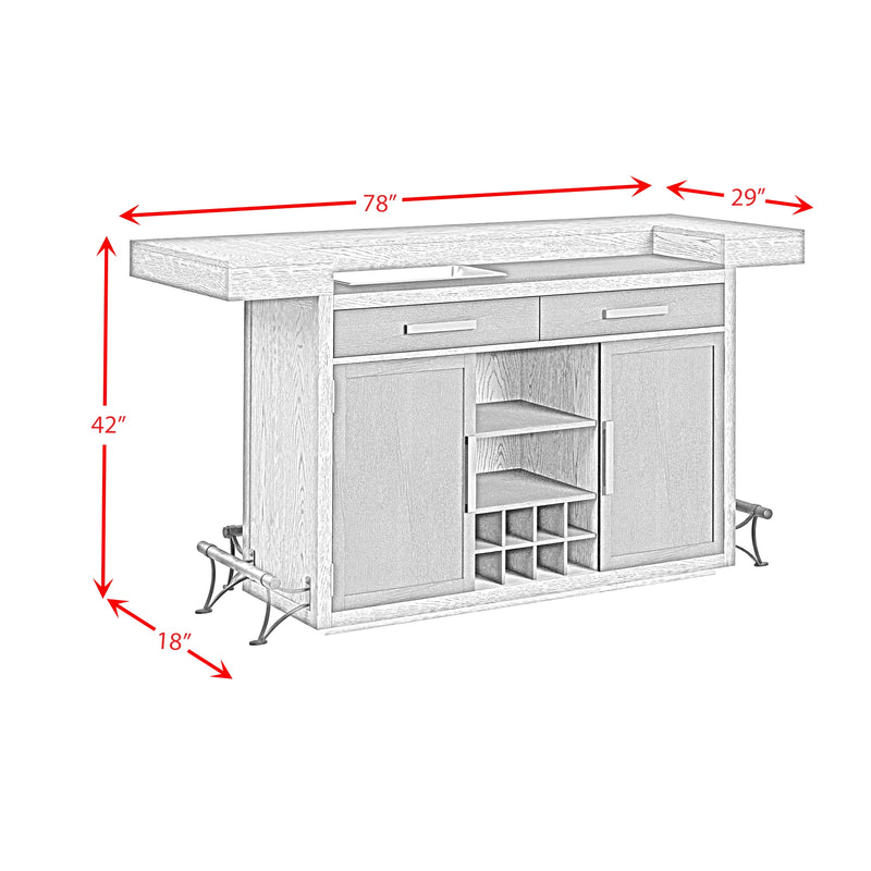 Jemma Bar Table with Light in Grey and Dark Espresso