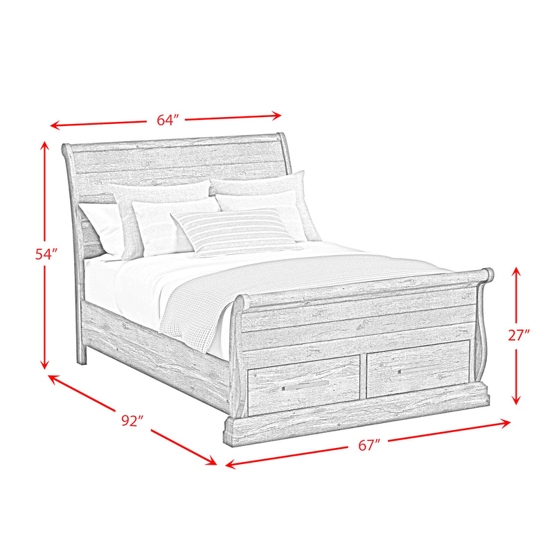 Park Ridge Sleigh Storage Bed in Charcoal