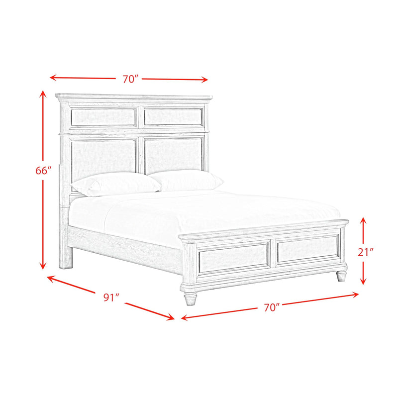 Whit-Ash Panel Bed in Light Grey