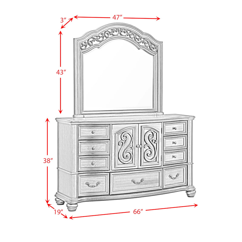 Brunswick Dresser and Mirror Set in Mahogany