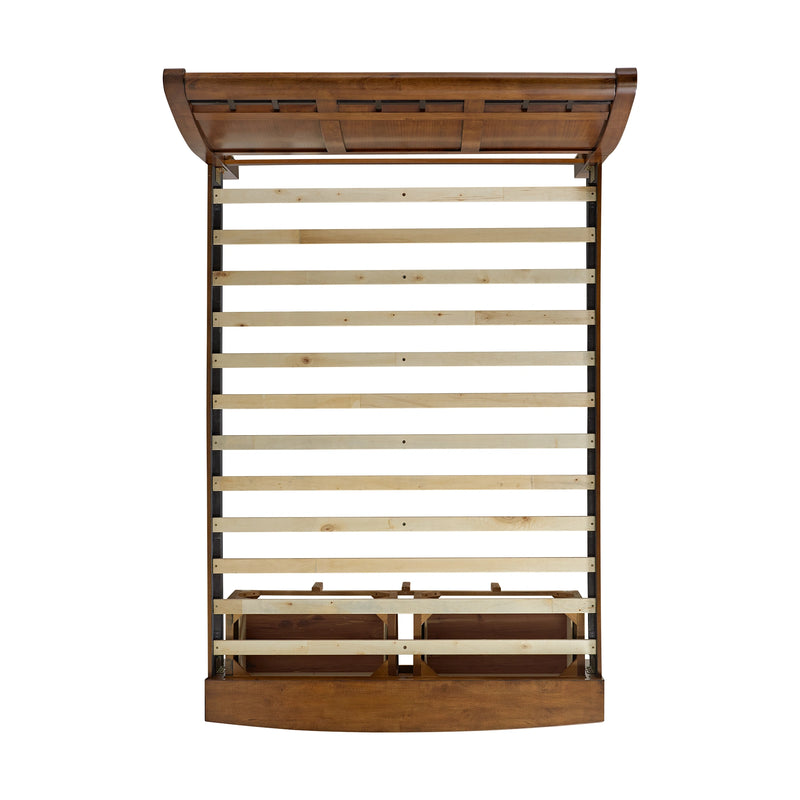 Gage Sleigh Storage Bed in Chestnut