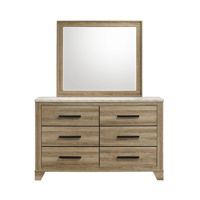 Caro Dresser and Mirror Set in Natural