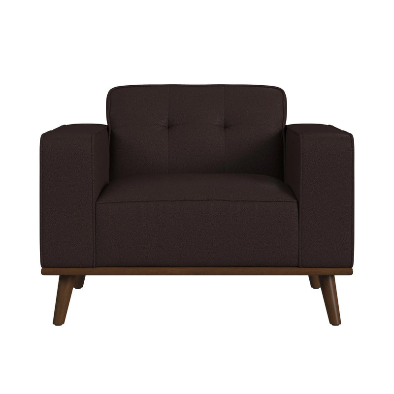 Destiny Chair with Wood Front in Pebble Brown