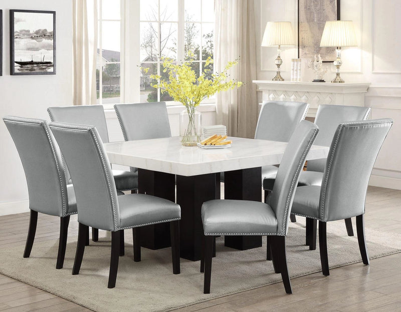 Steve Silver Camila Marble Top Counter Table in White