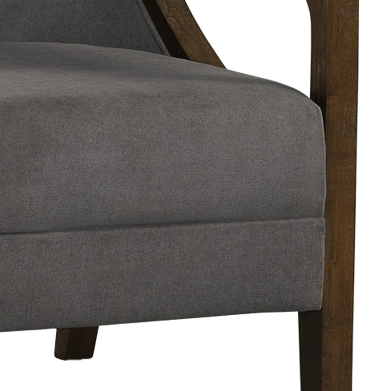 Hopkins Chair w/Brown Arm Columbia Charcoal
