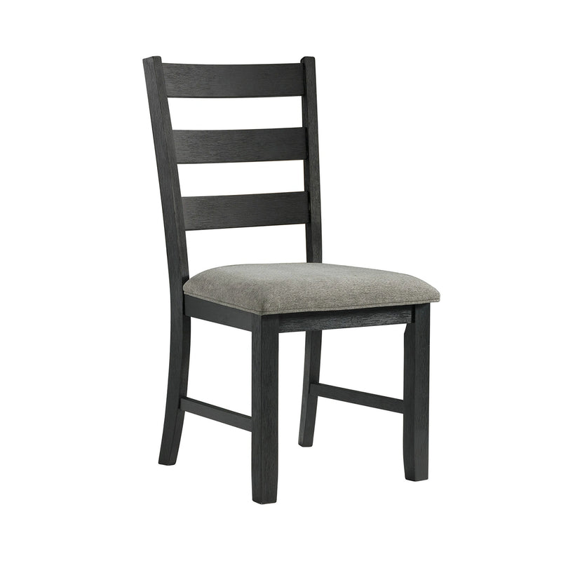 Martin Side Chair with Grey Fabric - Black Finish (2 Per Carton)