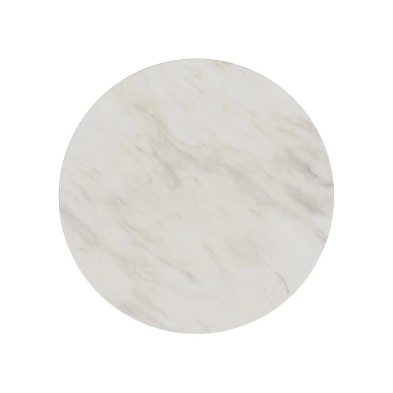 Sylvie Round Dining Table with White Faux Marble Top
