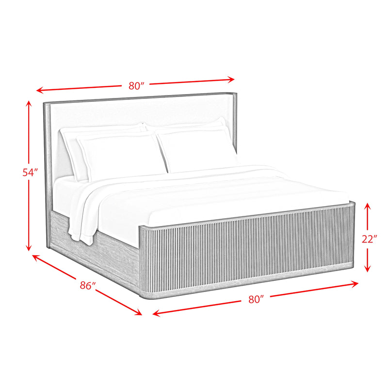 Sylvie UPH Bedroom Set with 2 Nightstands