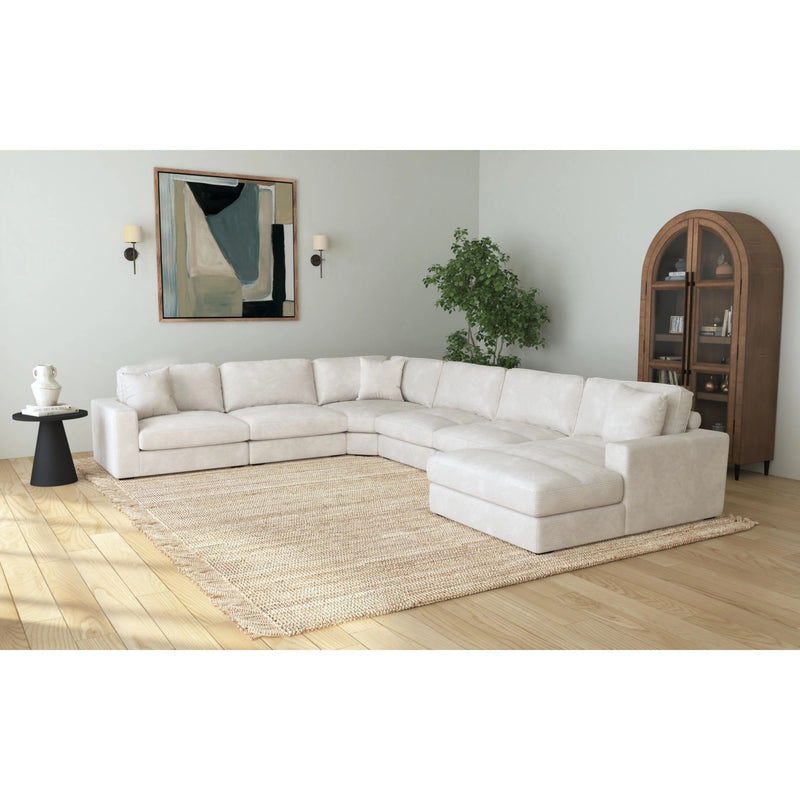 Arizona Modular Sectional Set with RHF Chaise in Steno Beige