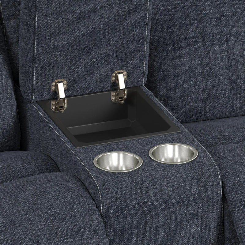 Striker Loveseat w/Console in Bristol Cobalt