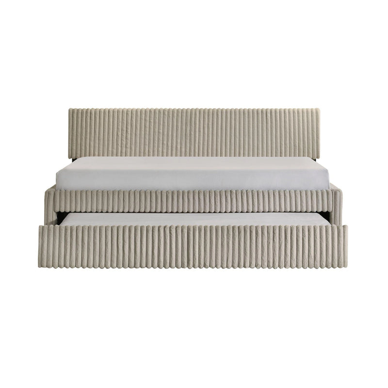 Arden Twin Daybed with Trundle in Corduroy Beige