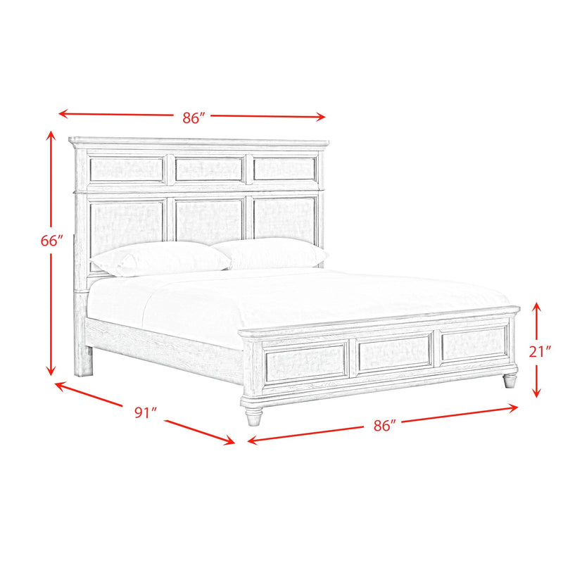 Whit-Ash Panel Bed in Light Grey
