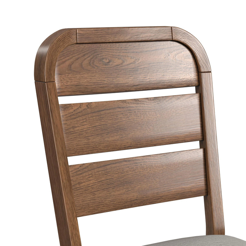 Glinda Side Chair with Light Grey Fabric in Brown (2 Per Carton)