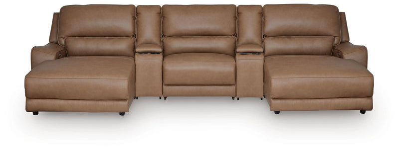 Silverbrooke Reclining Sectional with Double Chaise and Storage Consoles