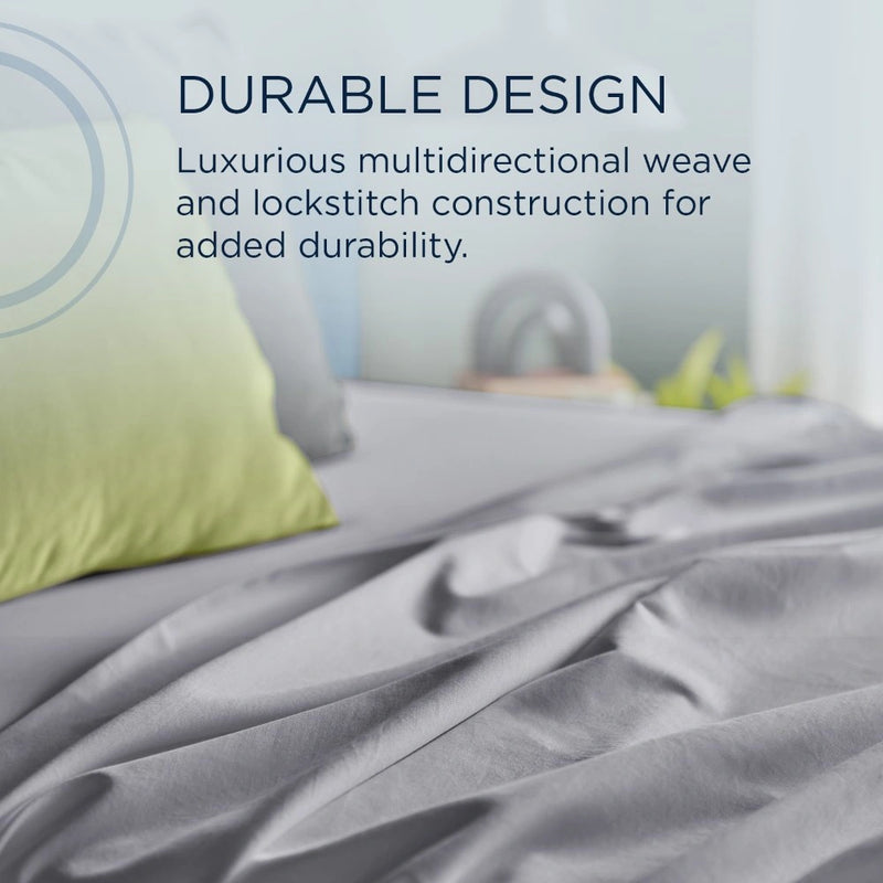 TEMPUR Luxe Egyptian Cotton Pillowcase Set Silver Mist