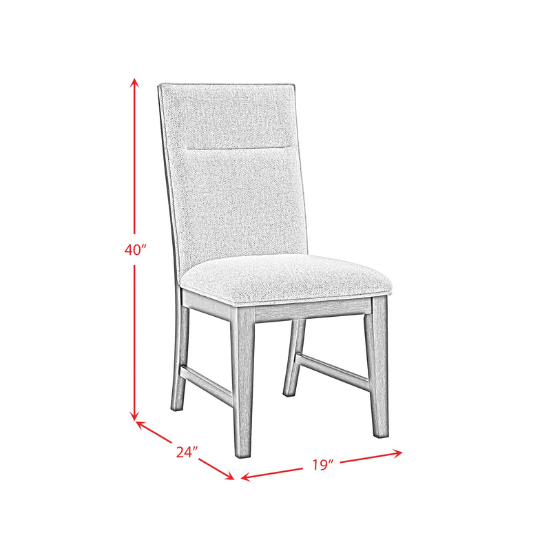 Axel 5PC Standard Height Dining Set in Espresso-Round Table and Four Light Grey Fabric Chairs
