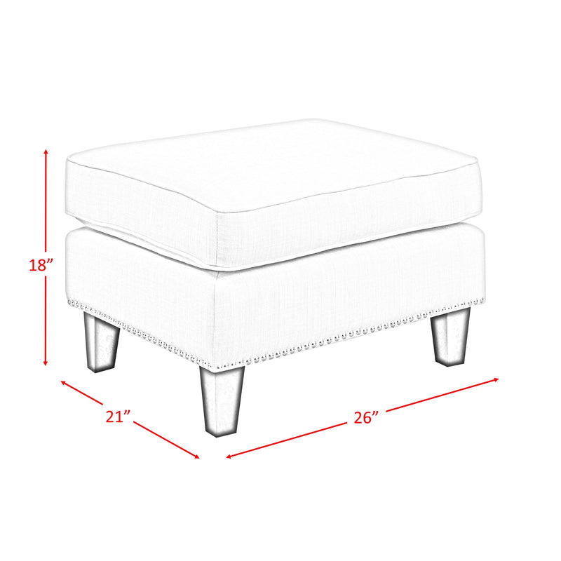 Erica 497 Ottoman W/Chrome Nail (ISTA 3)
