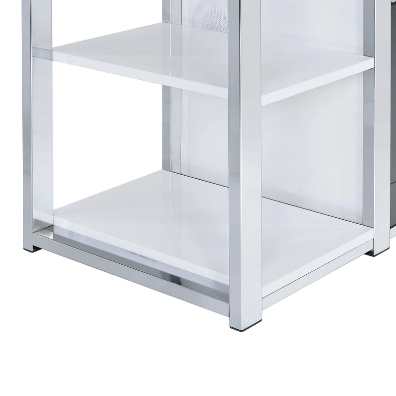 Midway 80"" TV Console with Firelight in White