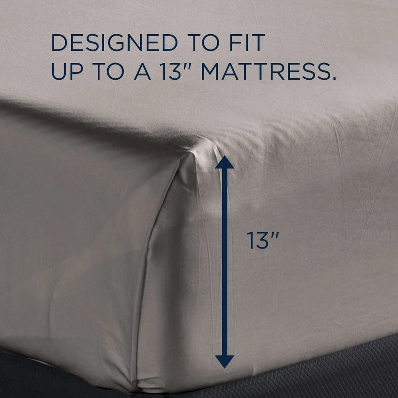TEMPUR Luxe Egyptian Cotton Pillowcase Set Cool Gray