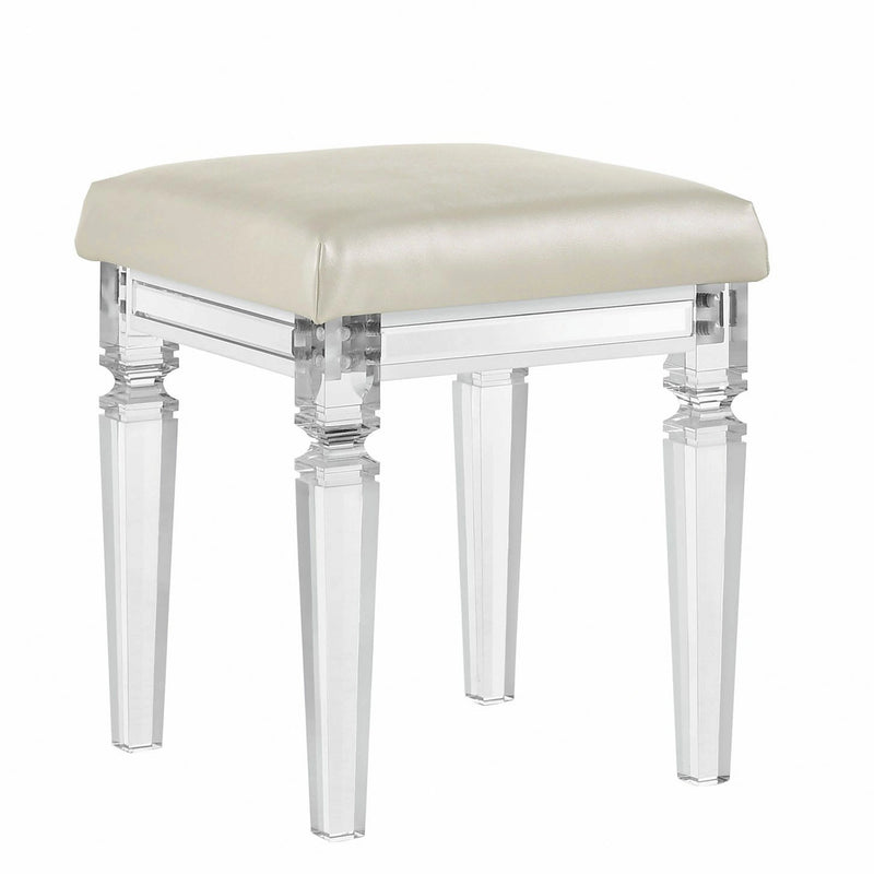 Twenty Nine Dressing Stool W/Acrylic Leg White
