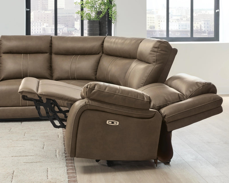 Max-Media Power Reclining Sectional with Audio Consoles
