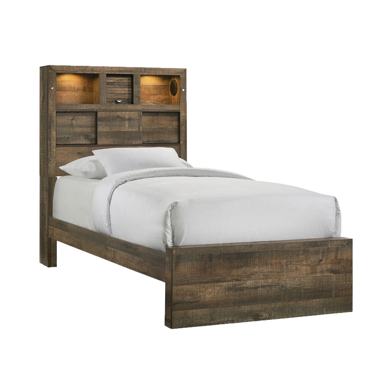 Bailey Bookcase Panel Bedroom Set with 2 Nightstands