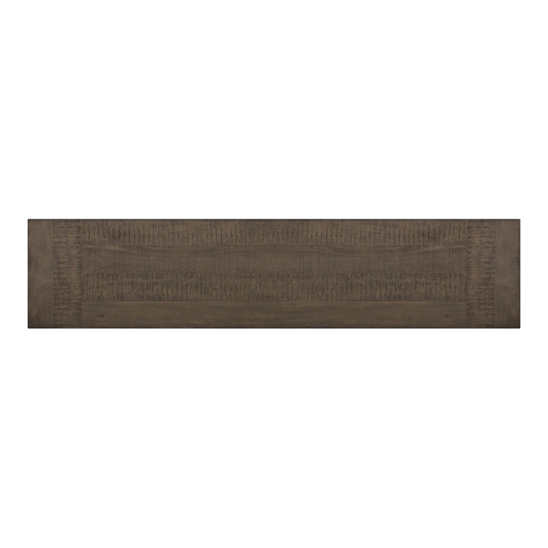 Yellowstone Dining Bench with Metal Bar cross in Medium Brown