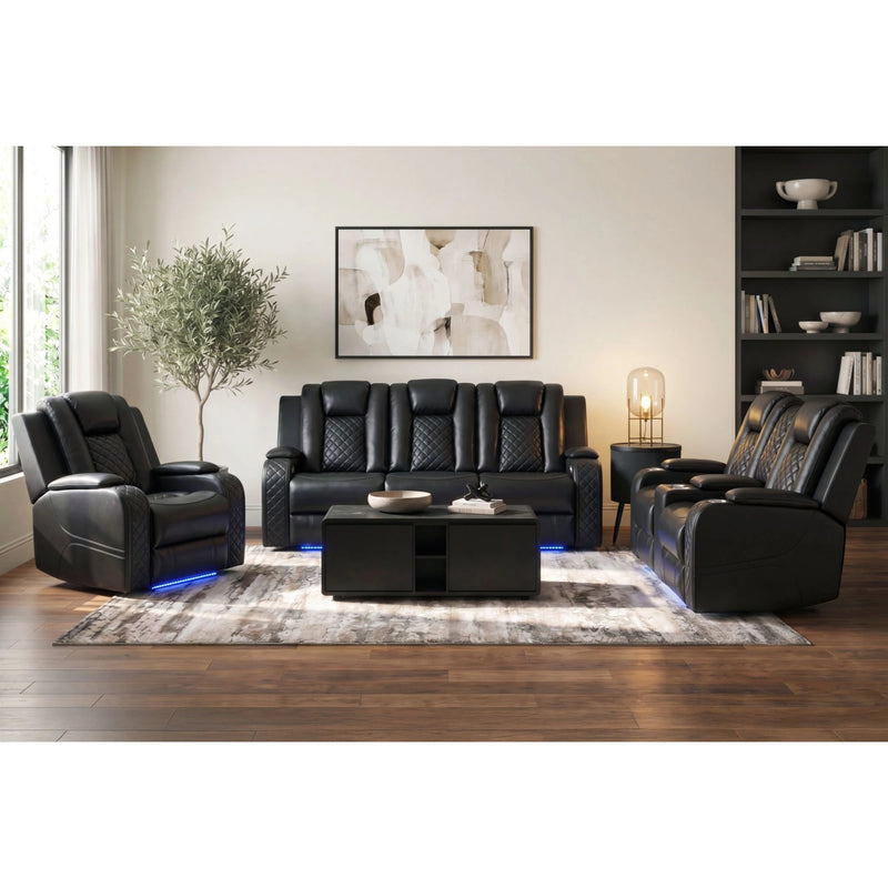 Carlo Power Motion Sofa with Power Headrest, Dropdown Table, Power Strip, LED and Reading Light