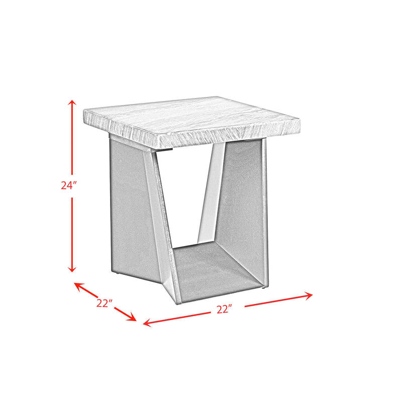 Beckley End Table Complete in Marble Top