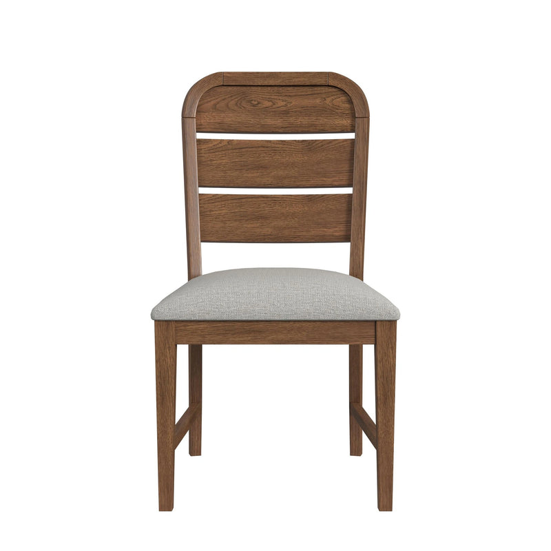 Glinda Side Chair with Light Grey Fabric in Brown (2 Per Carton)