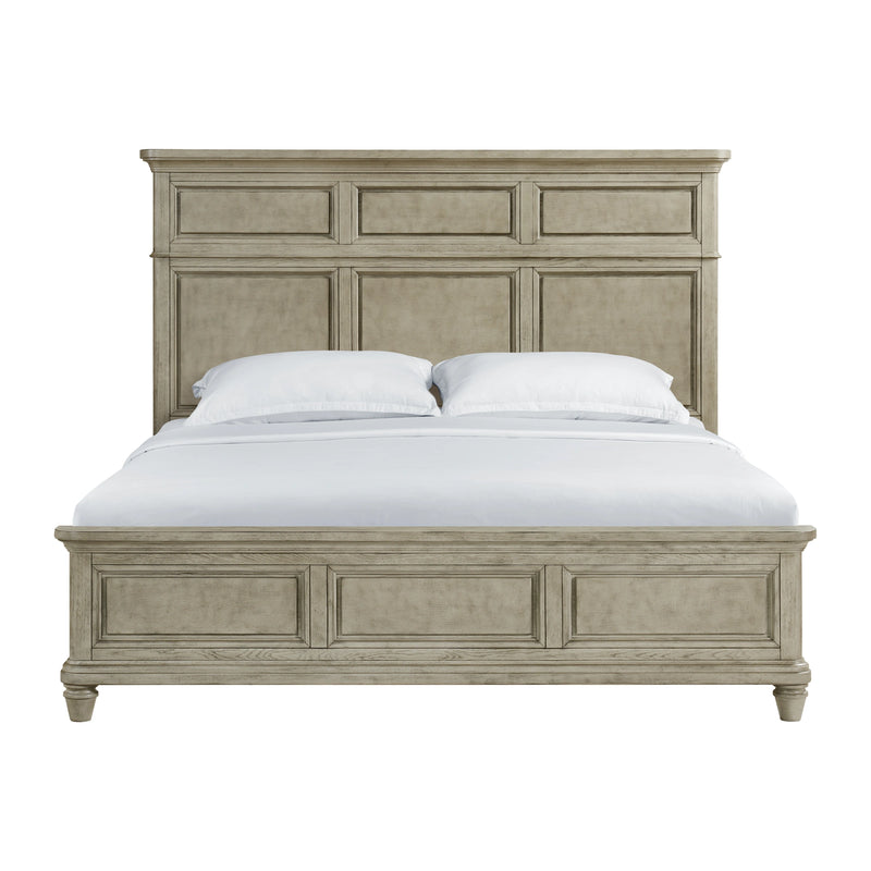 Whit-Ash Panel Bed in Light Grey