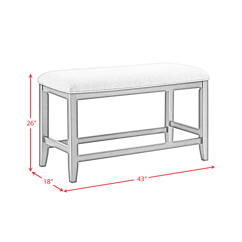 Elodie Counter Bench with Grey Fabric in Charcoal