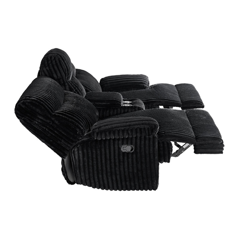 Admiral Loveseat with Console in Masis Black