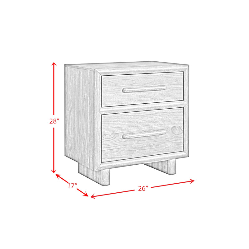 Brisbane UPH Bedroom Set with Boucle Beige and LED in Brown