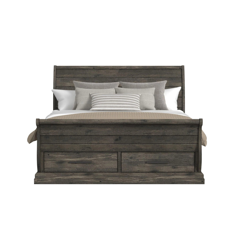 Park Ridge Sleigh Storage Bed in Charcoal