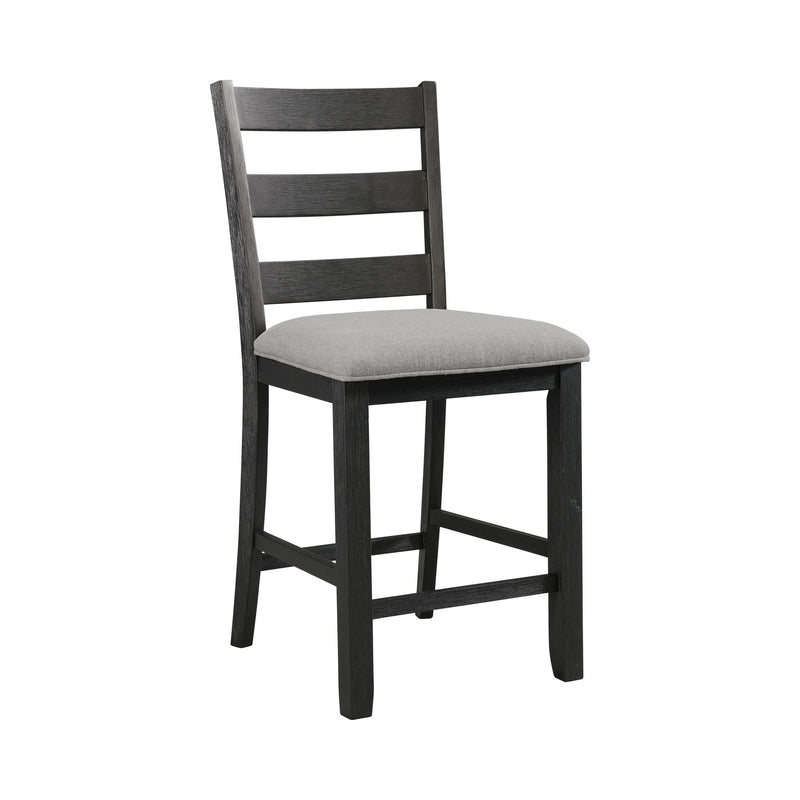 Martin Side Chair with Grey Fabric - Black Finish (2 Per Carton)