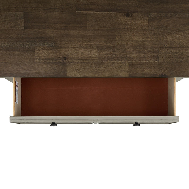Farmington Bedroom Set in Medium Brown and Washed Stone