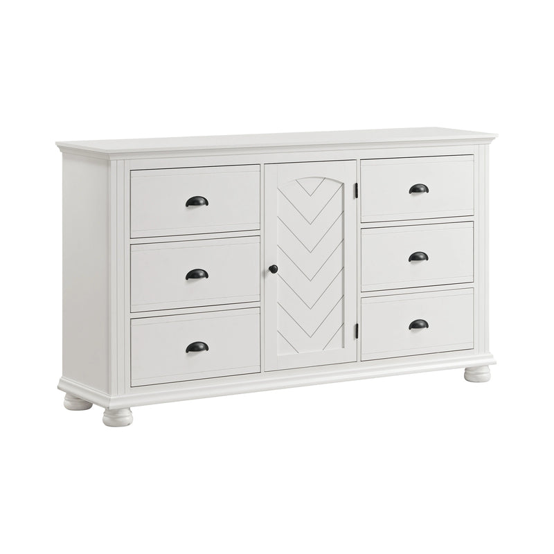 Kona 6-Drawer Dresser in White