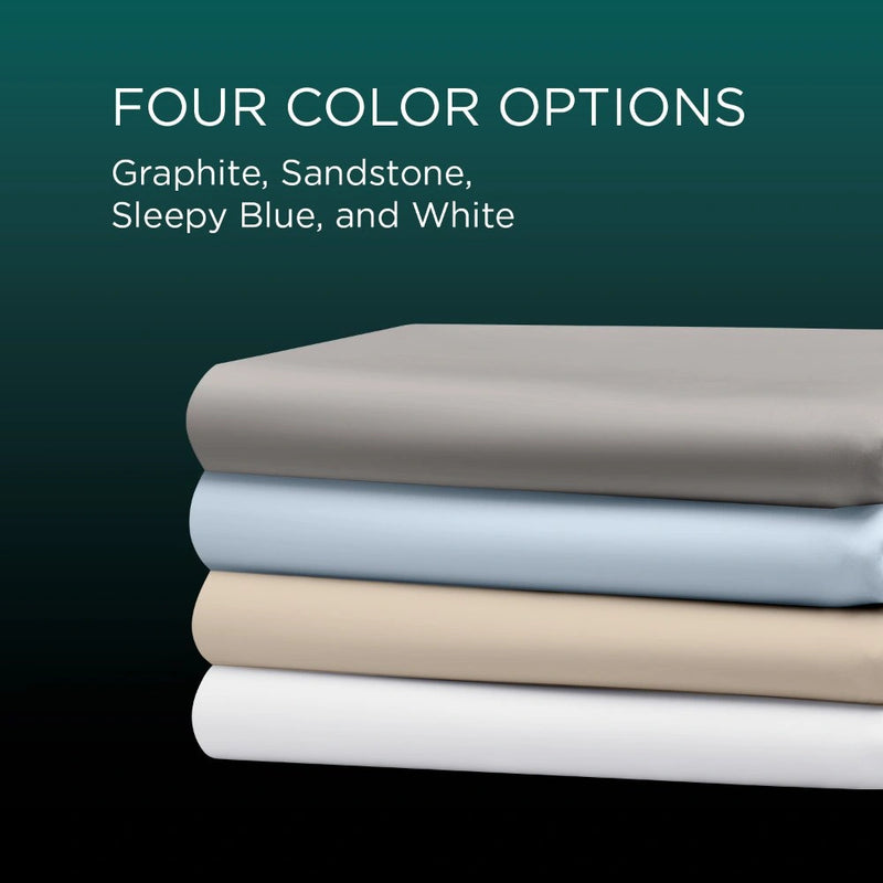 TEMPUR Luxe Egyptian Cotton Pillowcase Set Sleepy Blue