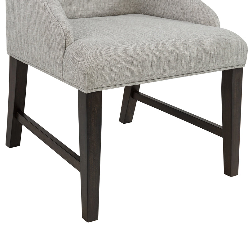 Montrose Dining Host Chair with Light Grey Fabric in Espresso (2 Per Carton)