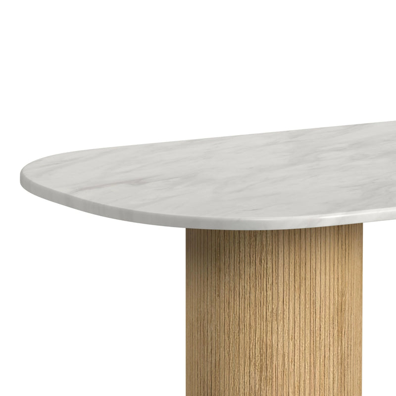 Sylvie Oval Dining Table with White Faux Marble Top