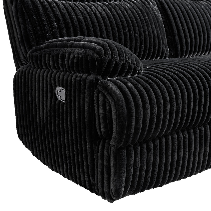 Admiral 2PC Living Room Set in Masis Black-Sofa & Loveseat