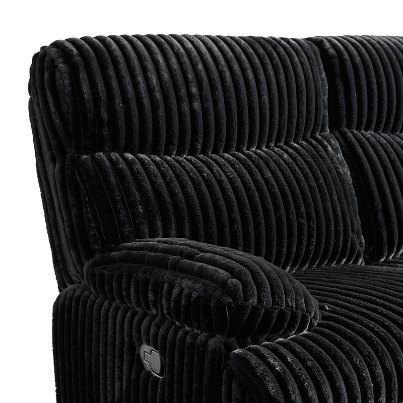 Admiral Motion Loveseat with Console in Masis Black