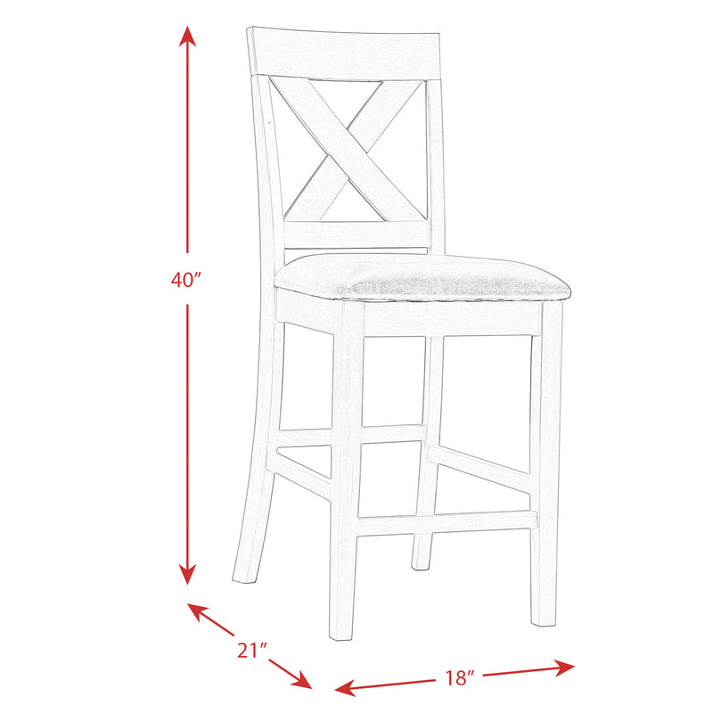 Alex Counter Side Chair W/Brown PU Espresso (2 Per Pack)