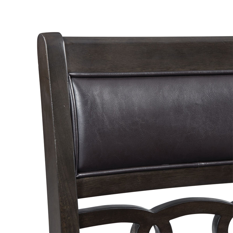 Amherst Counter Height 5PC Dining Set-Table and Four Faux Leather Side Chairs in Walnut