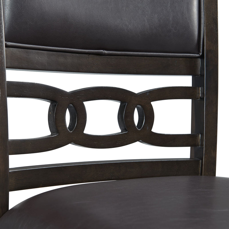 Amherst Dining Side Chair W/PU Cushion Side Stretcher Dark Finish (2 Per Pack)