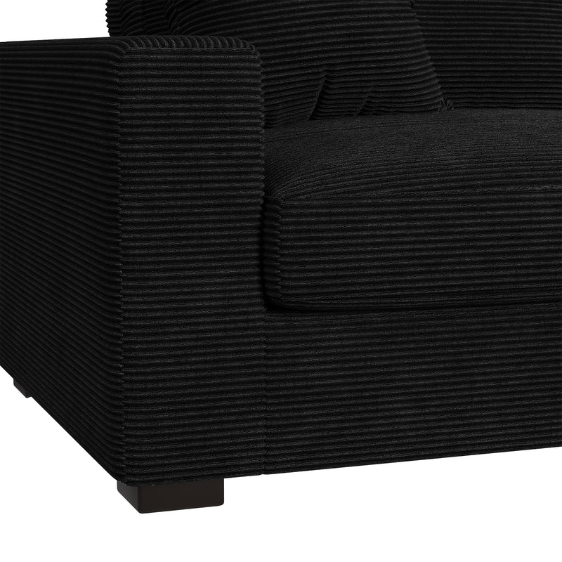 Arizona 4PC Sectional Set with RHF Chaise in Steno Black